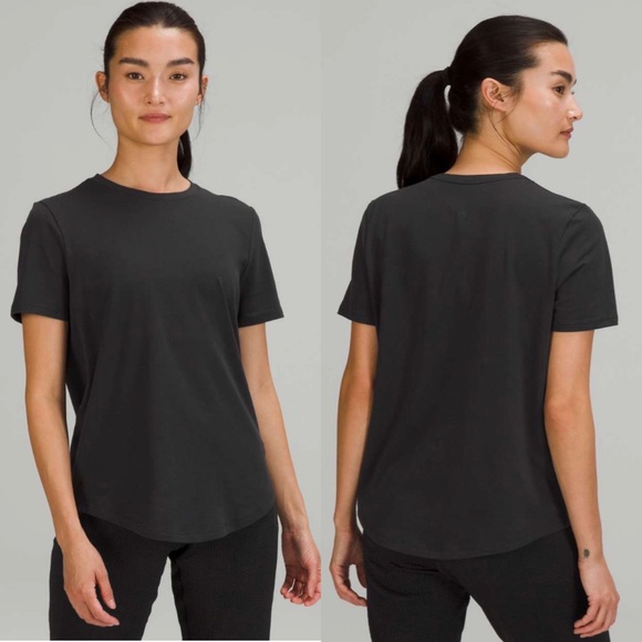 lululemon athletica Tops - Lululemon Love Tee Short Sleeve Crew Black 8 Minimalist Top T Shirt Curved Hem